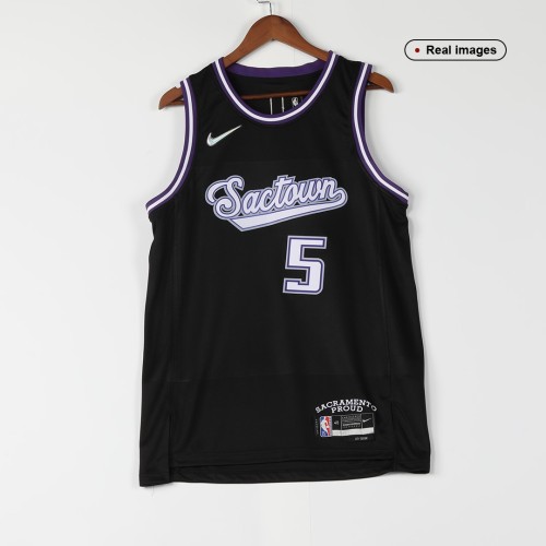 Men's Sacramento Kings De'Aaron Fox #5 Nike Black 2021/22 Swingman NBA Jersey - City Edition Men's Sacramento Kings De'Aaron Fox #5 Nike Black 2021/22 Swingman NBA Jersey - City Edition