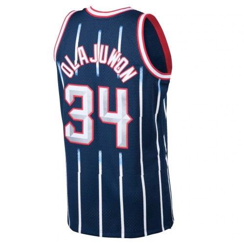 Men's Houston Rockets Hakeem Olajuwon Throwback Navy 1996-97 Hardwood Classics Swingman Jersey Men's Houston Rockets Hakeem Olajuwon Throwback Navy 1996-97 Hardwood Classics Swingman Jersey