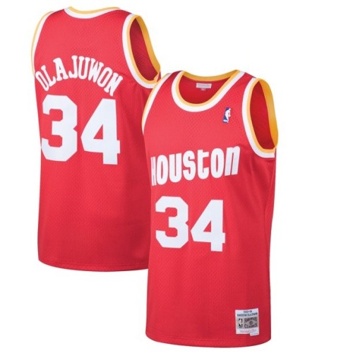 Men's Houston Rockets Hakeem Olajuwon Throwback Red 1993-94 Hardwood Classics Swingman Jersey Men's Houston Rockets Hakeem Olajuwon Throwback Red 1993-94 Hardwood Classics Swingman Jersey