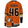 Men's Anaheim Ducks Trevor Zegras #46 adidas Orange Alternate Authentic Jersey Men's Anaheim Ducks Trevor Zegras #46 adidas Orange Alternate Authentic Jersey