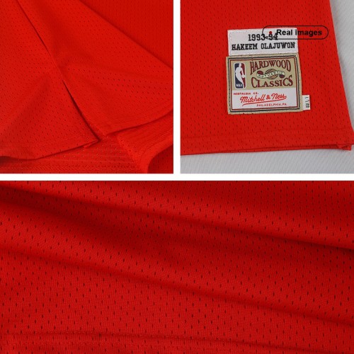 Men's Houston Rockets Hakeem Olajuwon Throwback Red 1993-94 Hardwood Classics Swingman Jersey Men's Houston Rockets Hakeem Olajuwon Throwback Red 1993-94 Hardwood Classics Swingman Jersey