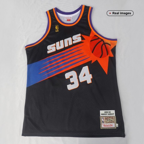Men's Phoenix Suns Charles Barkley #34 Black 1992-93 Hardwood Classics Jersey Men's Phoenix Suns Charles Barkley #34 Black 1992-93 Hardwood Classics Jersey