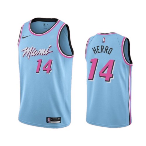 Men's Miami Heat Tyler Herro #14 Nike Blue 2019/20 Finished Swingman Jersey - City Edition Men's Miami Heat Tyler Herro #14 Nike Blue 2019/20 Finished Swingman Jersey - City Edition