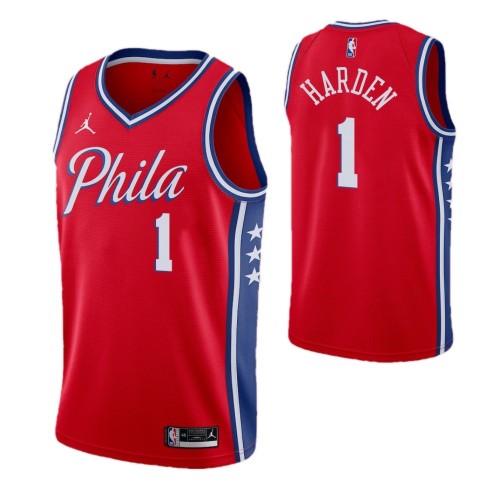 Men's Philadelphia 76ers James Harden #1 Jordan Red Swingman Jersey - Icon Edition Men's Philadelphia 76ers James Harden #1 Jordan Red Swingman Jersey - Icon Edition