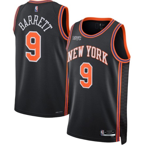 Men's New York Knicks RJ Barrett #9 Nike Black 2021/22 Swingman NBA Jersey - City Edition Men's New York Knicks RJ Barrett #9 Nike Black 2021/22 Swingman NBA Jersey - City Edition