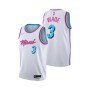 Men's Miami Heat Dwyane Wade #3 White 19-20 Swingman Jersey - City Edition(Round Collar) Men's Miami Heat Dwyane Wade #3 White 19-20 Swingman Jersey - City Edition(Round Collar)