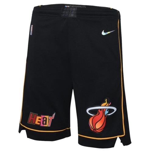 Men's Miami Heat Nike Black 2021/22 Courtside Swingman NBA Shorts - City Edition Men's Miami Heat Nike Black 2021/22 Courtside Swingman NBA Shorts - City Edition