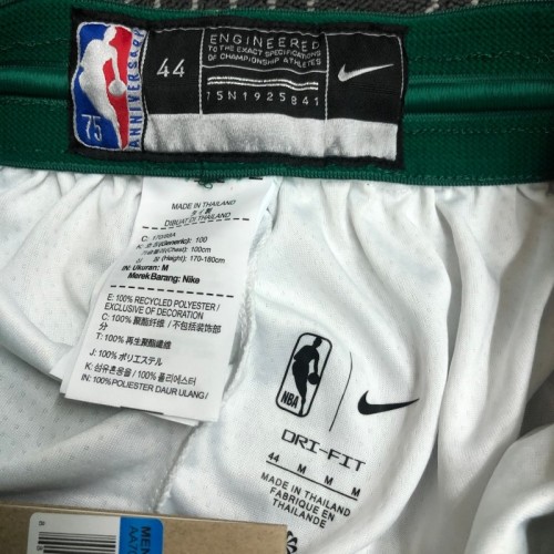 Men's Boston Celtics Nike White 2021/22 Swingman Shorts - Association Edition Men's Boston Celtics Nike White 2021/22 Swingman Shorts - Association Edition