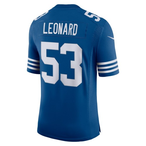 Men's Nike Darius Leonard Royal Indianapolis Colts Alternate Vapor Limited Jersey Men's Nike Darius Leonard Royal Indianapolis Colts Alternate Vapor Limited Jersey