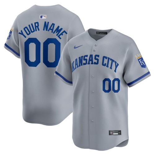 Kansas City Royals Nike Away Limited Custom Jersey - Gray Kansas City Royals Nike Away Limited Custom Jersey - Gray