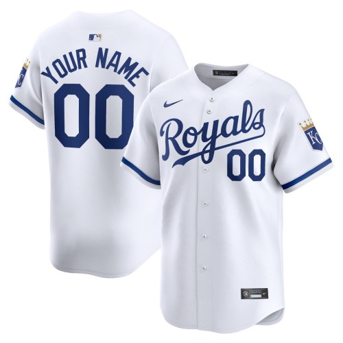 Kansas City Royals Nike Home Limited Custom Jersey - White Kansas City Royals Nike Home Limited Custom Jersey - White