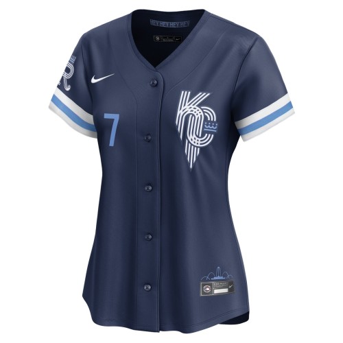 Bobby Witt Jr. Kansas City Royals Nike Women's City Connect Limited Player Jersey - Navy Bobby Witt Jr. Kansas City Royals Nike Women's City Connect Limited Player Jersey - Navy