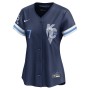 Bobby Witt Jr. Kansas City Royals Nike Women's City Connect Limited Player Jersey - Navy Bobby Witt Jr. Kansas City Royals Nike Women's City Connect Limited Player Jersey - Navy