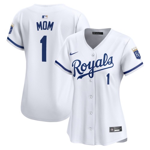 Kansas City Royals Nike Women's #1 Mom Home Limited Jersey - White Kansas City Royals Nike Women's #1 Mom Home Limited Jersey - White