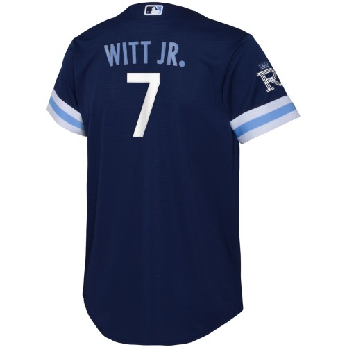 Bobby Witt Jr. Kansas City Royals Nike Youth 2022 City Connect Replica Player Jersey - Navy Bobby Witt Jr. Kansas City Royals Nike Youth 2022 City Connect Replica Player Jersey - Navy