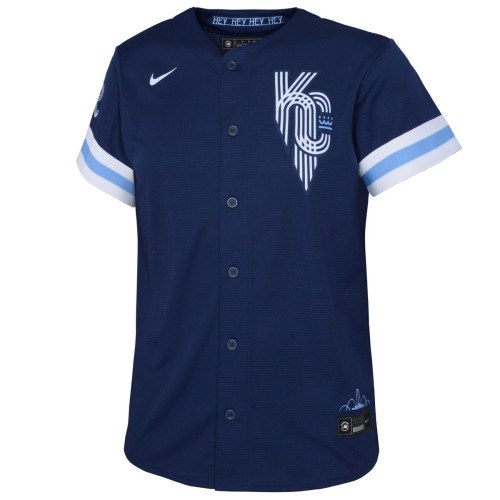 Salvador Perez Kansas City Royals Nike Youth 2022 City Connect Replica Player Jersey - Navy Salvador Perez Kansas City Royals Nike Youth 2022 City Connect Replica Player Jersey - Navy