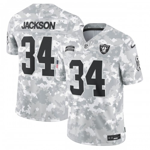 Bo Jackson Las Vegas Raiders Nike 2024 Salute to Service Retired Player Limited Jersey - Arctic Camo Bo Jackson Las Vegas Raiders Nike 2024 Salute to Service Retired Player Limited Jersey - Arctic Camo
