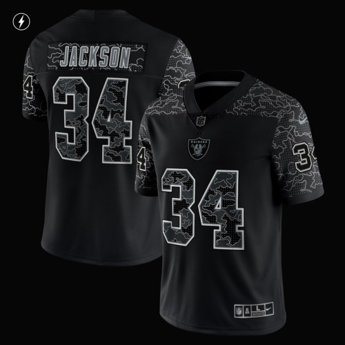 Bo Jackson Las Vegas Raiders Nike Retired Player RFLCTV Limited Jersey - Black Bo Jackson Las Vegas Raiders Nike Retired Player RFLCTV Limited Jersey - Black