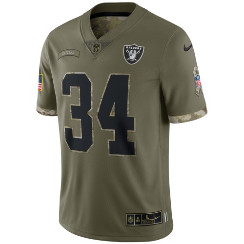 Bo Jackson Las Vegas Raiders 2022 Salute To Service Retired Player Limited Jersey - Olive Bo Jackson Las Vegas Raiders 2022 Salute To Service Retired Player Limited Jersey - Olive