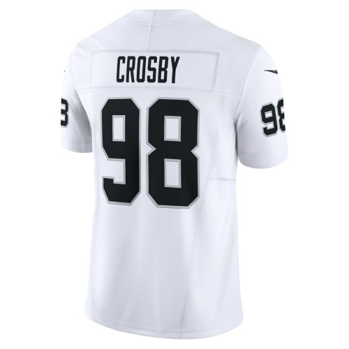 Maxx Crosby Las Vegas Raiders Nike Vapor F.U.S.E. Limited Jersey - White Maxx Crosby Las Vegas Raiders Nike Vapor F.U.S.E. Limited Jersey - White