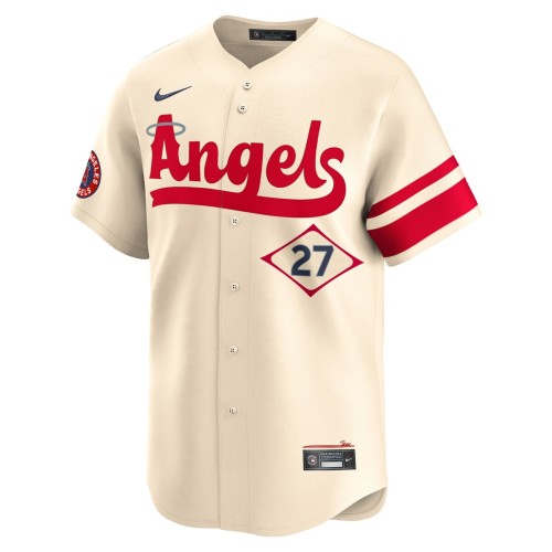 Mike Trout Los Angeles Angels Nike City Connect Limited Player Jersey - Cream Mike Trout Los Angeles Angels Nike City Connect Limited Player Jersey - Cream