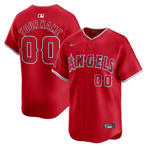 Los Angeles Angels Nike Alternate Limited Custom Jersey – Red Los Angeles Angels Nike Alternate Limited Custom Jersey – Red
