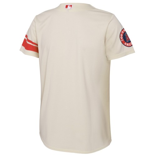 Los Angeles Angels Nike Youth 2022 City Connect Replica Team Jersey - Cream Los Angeles Angels Nike Youth 2022 City Connect Replica Team Jersey - Cream