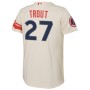 Mike Trout Los Angeles Angels Nike Youth 2022 City Connect Replica Player Jersey - Cream Mike Trout Los Angeles Angels Nike Youth 2022 City Connect Replica Player Jersey - Cream