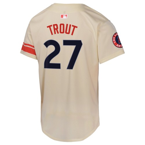 Mike Trout Los Angeles Angels Nike Youth City Connect Limited Player Jersey - Cream Mike Trout Los Angeles Angels Nike Youth City Connect Limited Player Jersey - Cream