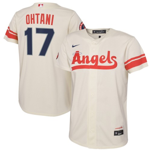 Shohei Ohtani Los Angeles Angels Nike Youth 2022 City Connect Replica Player Jersey - Cream Shohei Ohtani Los Angeles Angels Nike Youth 2022 City Connect Replica Player Jersey - Cream