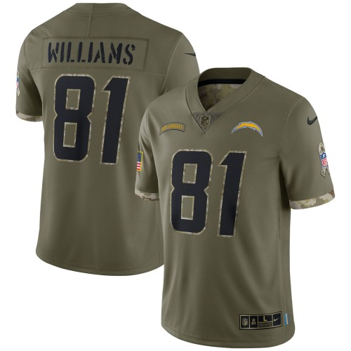Mike Williams Los Angeles Chargers Nike 2022 Salute To Service Limited Jersey - Olive Mike Williams Los Angeles Chargers Nike 2022 Salute To Service Limited Jersey - Olive