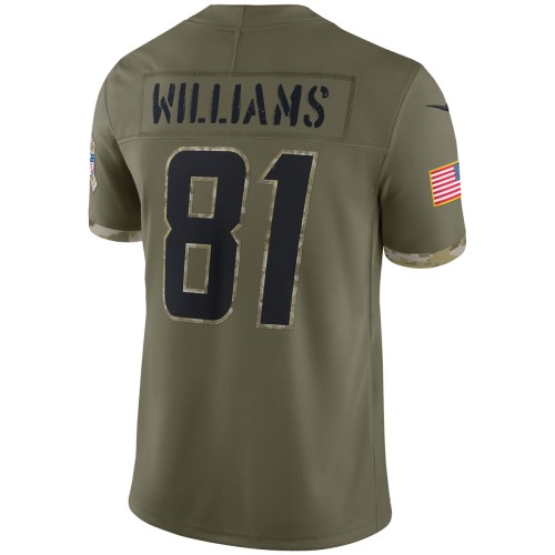Mike Williams Los Angeles Chargers Nike 2022 Salute To Service Limited Jersey - Olive Mike Williams Los Angeles Chargers Nike 2022 Salute To Service Limited Jersey - Olive