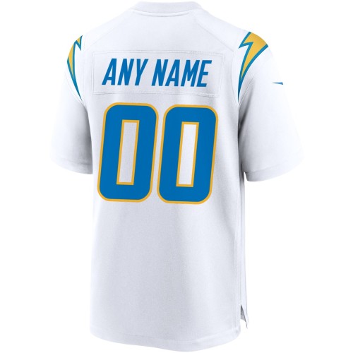 Los Angeles Chargers Nike Custom Game Jersey - White Los Angeles Chargers Nike Custom Game Jersey - White