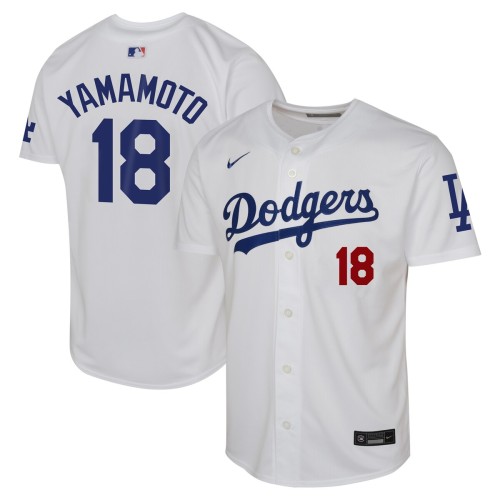 Yoshinobu Yamamoto Los Angeles Dodgers Nike Youth Home Limited Player Jersey - White Yoshinobu Yamamoto Los Angeles Dodgers Nike Youth Home Limited Player Jersey - White