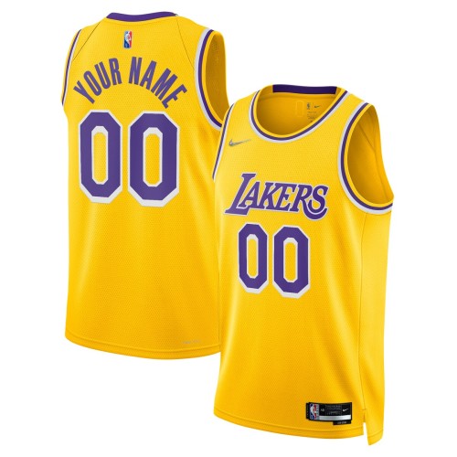Los Angeles Lakers Nike 2021/22 Diamond Swingman Custom Jersey - Icon Edition - Gold Los Angeles Lakers Nike 2021/22 Diamond Swingman Custom Jersey - Icon Edition - Gold