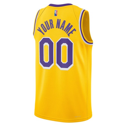 Los Angeles Lakers Nike 2021/22 Diamond Swingman Custom Jersey - Icon Edition - Gold Los Angeles Lakers Nike 2021/22 Diamond Swingman Custom Jersey - Icon Edition - Gold