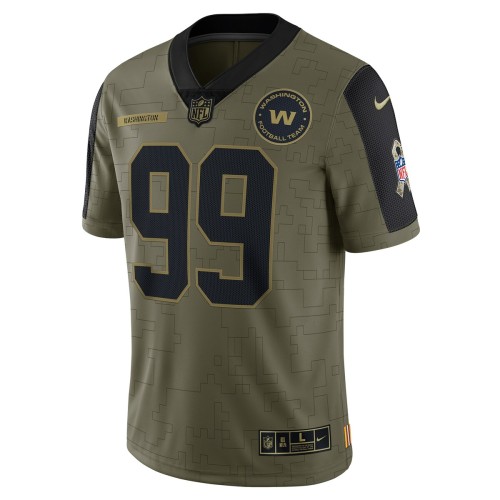 Chase Young Washington Football Team Nike 2021 Salute To Service Limited Player Jersey - Olive Chase Young Washington Football Team Nike 2021 Salute To Service Limited Player Jersey - Olive