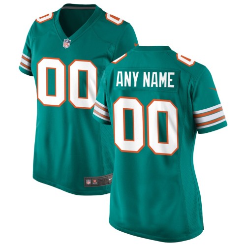 Miami Dolphins Nike Women's Alternate Custom Game Jersey - Aqua Miami Dolphins Nike Women's Alternate Custom Game Jersey - Aqua