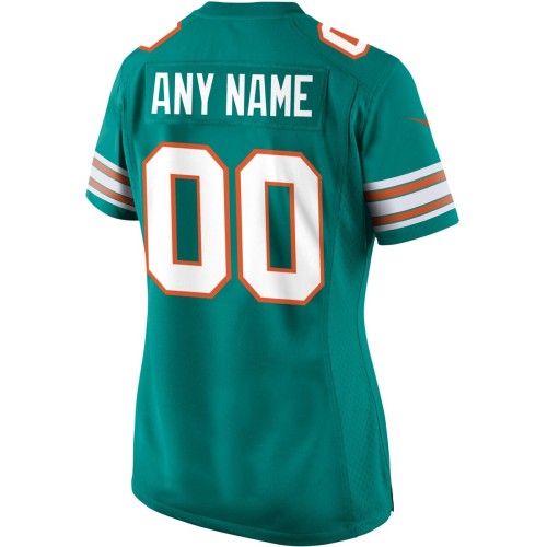 Miami Dolphins Nike Women's Alternate Custom Game Jersey - Aqua Miami Dolphins Nike Women's Alternate Custom Game Jersey - Aqua