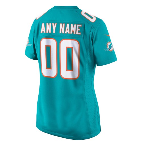 Miami Dolphins Nike Women's Custom Game Jersey - Aqua Miami Dolphins Nike Women's Custom Game Jersey - Aqua