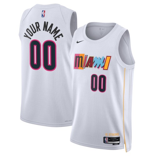 Miami Heat Nike Unisex 2022/23 Swingman Custom Jersey - City Edition - White Miami Heat Nike Unisex 2022/23 Swingman Custom Jersey - City Edition - White