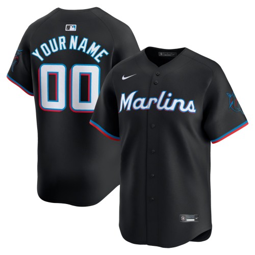 Miami Marlins Nike Alternate Limited Custom Jersey – Black Miami Marlins Nike Alternate Limited Custom Jersey – Black