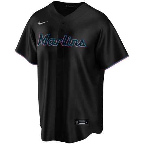 Miami Marlins Nike Alternate Replica Custom Jersey - Black Miami Marlins Nike Alternate Replica Custom Jersey - Black