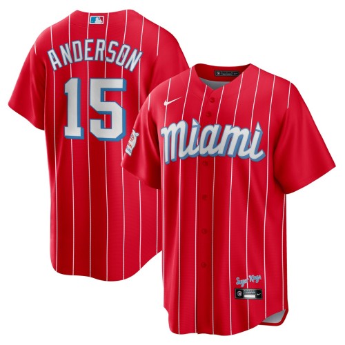 Brian Anderson Miami Marlins Nike City Connect Replica Player Jersey - Red Brian Anderson Miami Marlins Nike City Connect Replica Player Jersey - Red