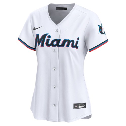 Miami Marlins Nike Women's Home Limited Custom Jersey - White Miami Marlins Nike Women's Home Limited Custom Jersey - White