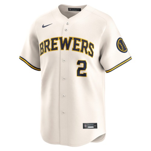 Brice Turang Milwaukee Brewers Nike Home Limited Player Jersey - Cream Brice Turang Milwaukee Brewers Nike Home Limited Player Jersey - Cream