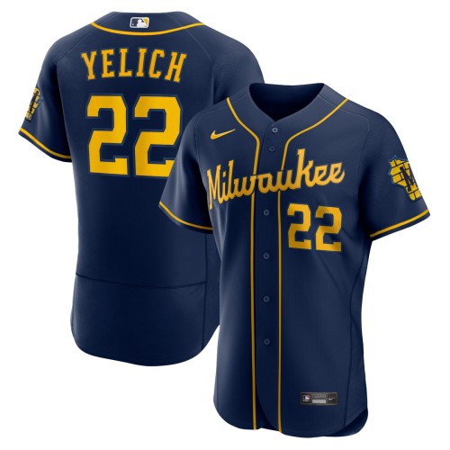 Christian Yelich Milwaukee Brewers Nike 50th Season Alternate Authentic Player Jersey - Navy Christian Yelich Milwaukee Brewers Nike 50th Season Alternate Authentic Player Jersey - Navy