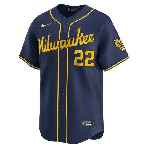 Christian Yelich Milwaukee Brewers Nike Alternate Limited Player Jersey – Navy Christian Yelich Milwaukee Brewers Nike Alternate Limited Player Jersey – Navy