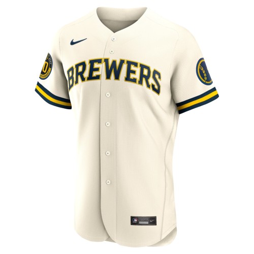 Milwaukee Brewers Nike Home Authentic Team Jersey - Cream Milwaukee Brewers Nike Home Authentic Team Jersey - Cream