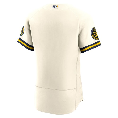 Milwaukee Brewers Nike Home Authentic Team Jersey - Cream Milwaukee Brewers Nike Home Authentic Team Jersey - Cream